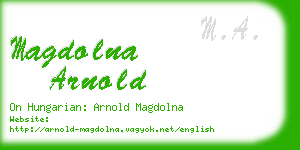 magdolna arnold business card